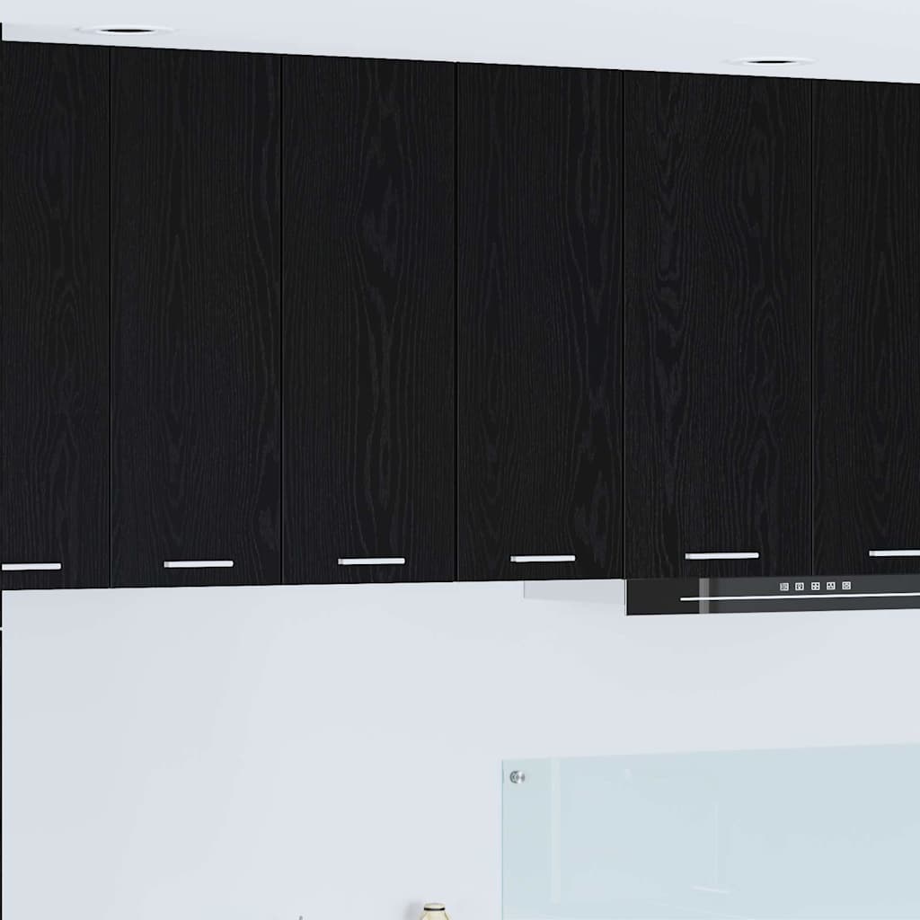 Hängeschrank Schwarze Eiche und Weiß 30 x 31 x 80 cm