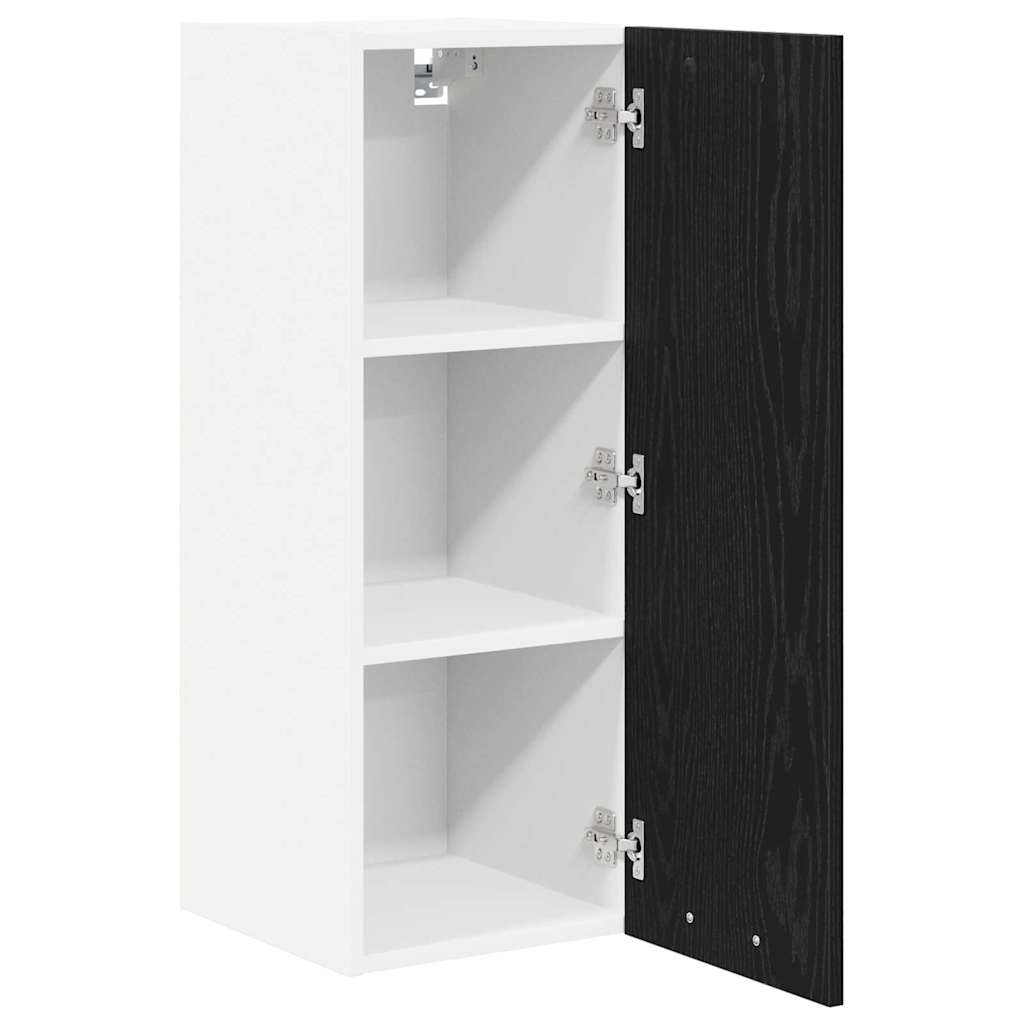 Hängeschrank 2 stk. Schwarze Eiche und Weiß Holzwerkstoff