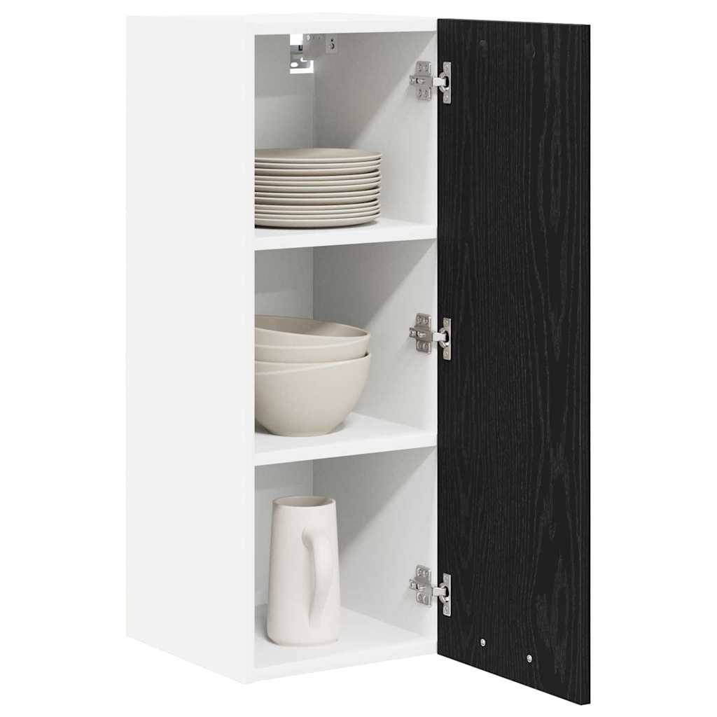 Hängeschrank 2 stk. Schwarze Eiche und Weiß Holzwerkstoff