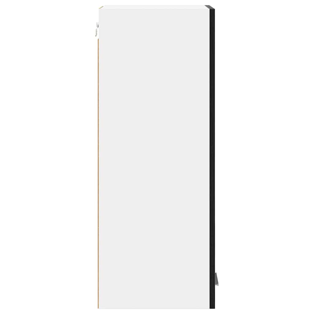 Hängeschrank 2 stk. Schwarze Eiche und Weiß Holzwerkstoff
