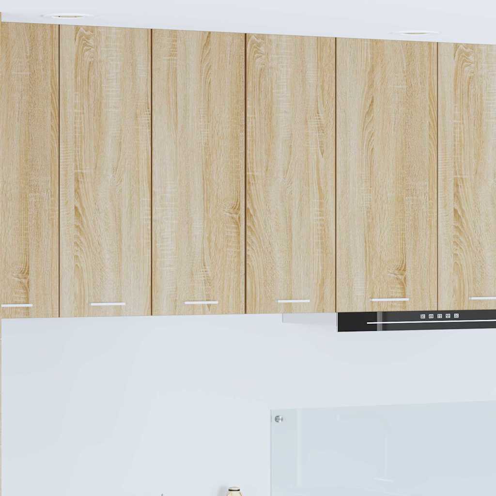 Hängeschrank 2 stk. Sonoma-Eiche und Weiß Holzwerkstoff