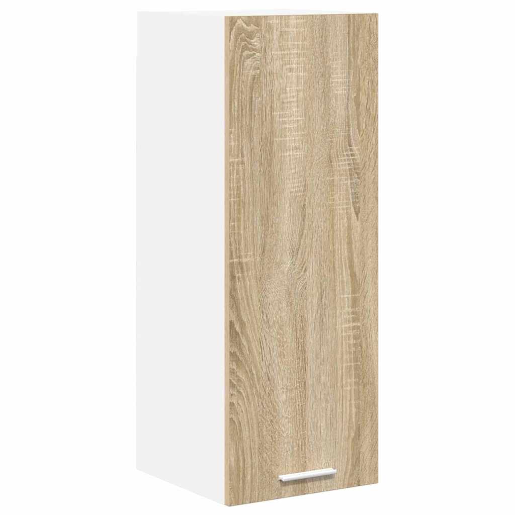 Hängeschrank 2 stk. Sonoma-Eiche und Weiß Holzwerkstoff