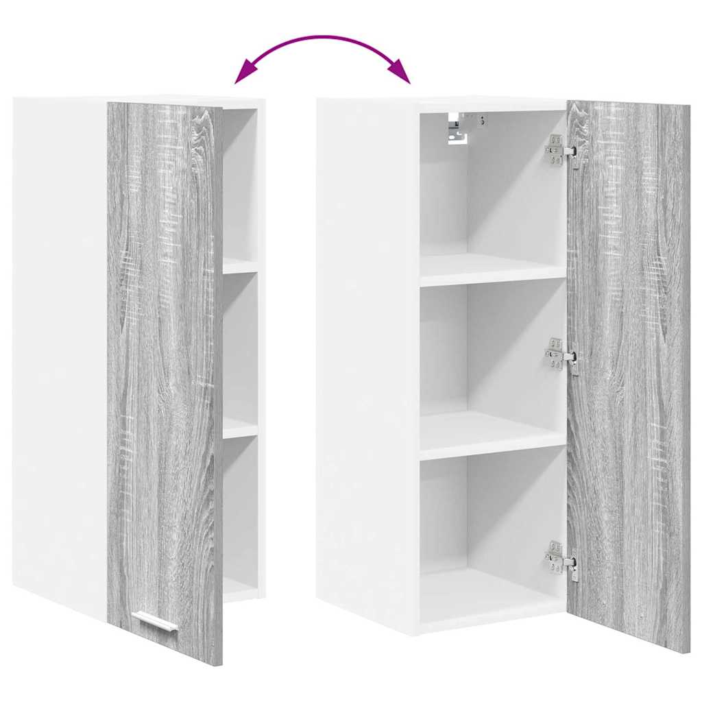 Hängeschrank Grau Sonoma und Weiß 30 x 31 x 80 cm Holzwerkstoff