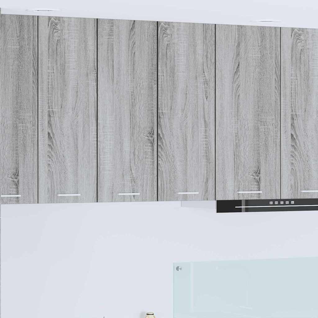Hängeschrank 2 stk. Grau Sonoma und Weiß Holzwerkstoff