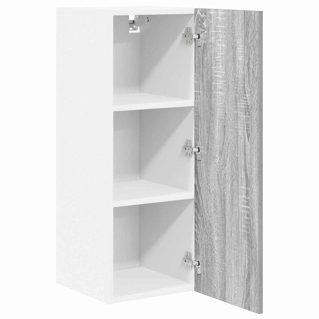 Hängeschrank 2 stk. Grau Sonoma und Weiß Holzwerkstoff