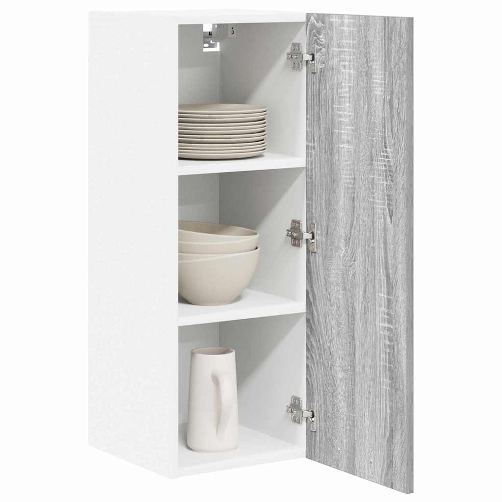 Hängeschrank 2 stk. Grau Sonoma und Weiß Holzwerkstoff