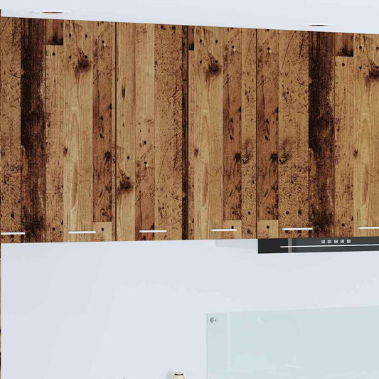 Hängeschrank mit Regal Riga Altes Holz und Weiß 30 x 31 x 80 cm