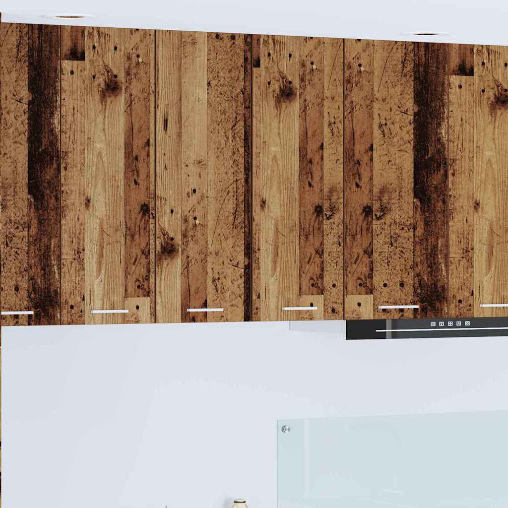 Hängeschrank 2 stk. Altes Holz und Weiß Holzwerkstoff