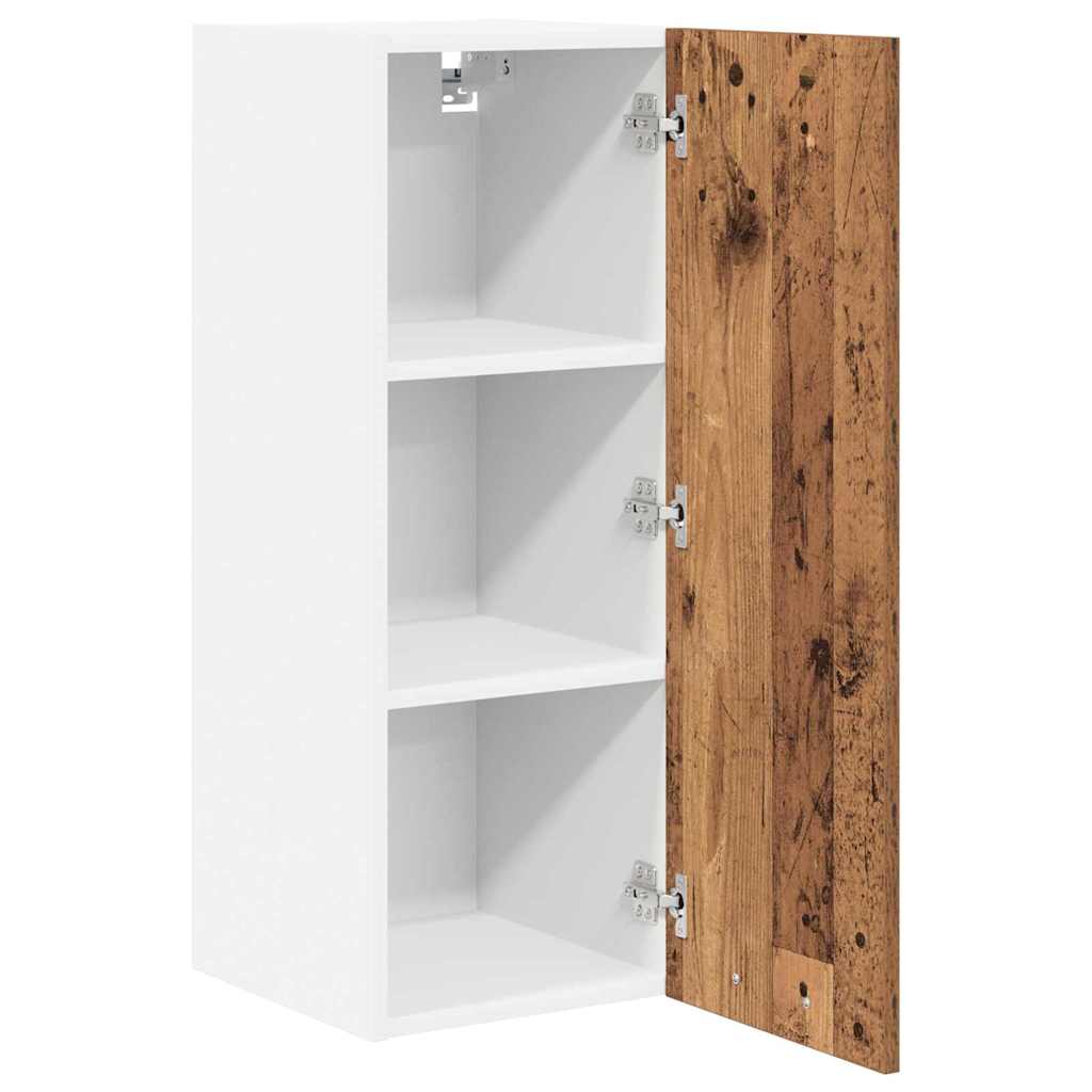 Hängeschrank 2 stk. Altes Holz und Weiß Holzwerkstoff