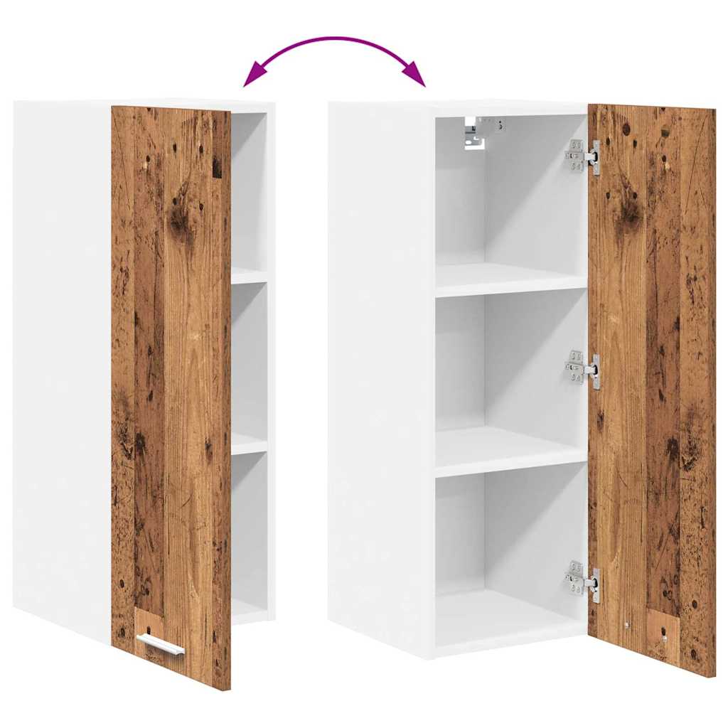Hängeschrank 2 stk. Altes Holz und Weiß Holzwerkstoff