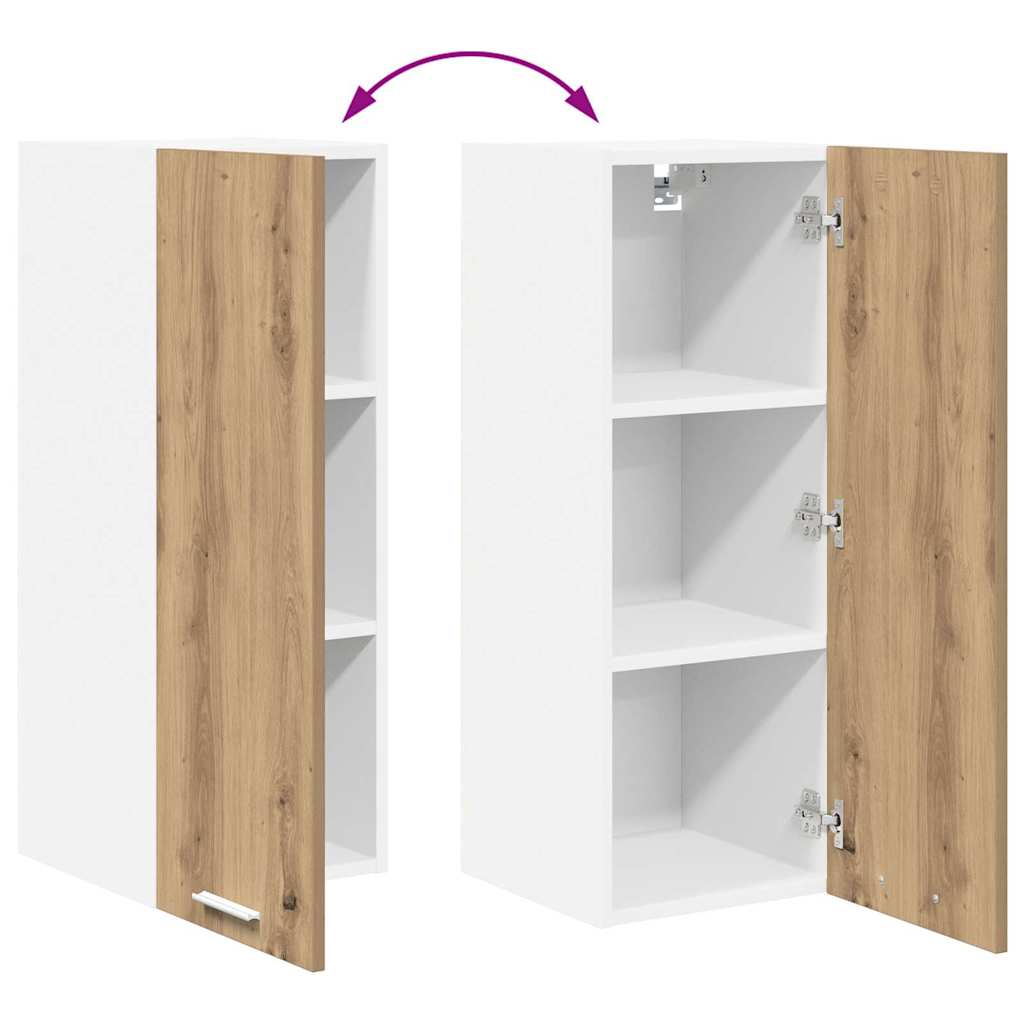 Hängeschrank 2 stk. Artisan-Eiche und Weiß Holzwerkstoff