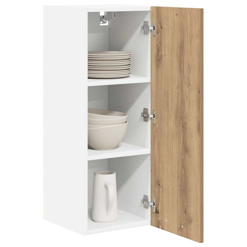 Hängeschrank 2 stk. Artisan-Eiche und Weiß Holzwerkstoff