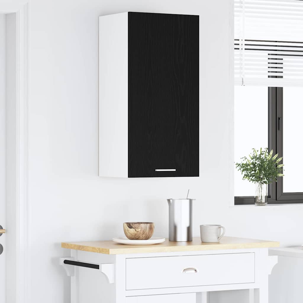 Hängeschrank Schwarze Eiche und Weiß 40 x 31 x 80 cm