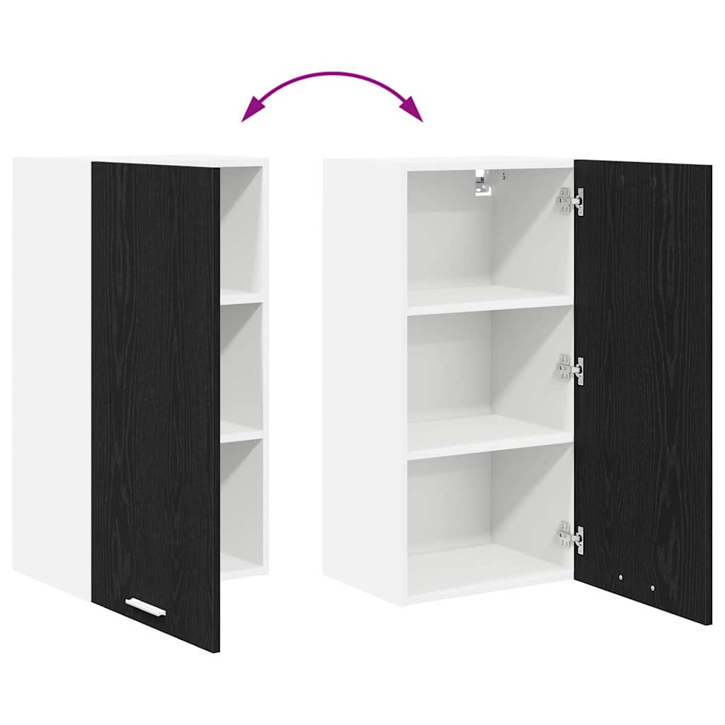 Hängeschrank Schwarze Eiche und Weiß 40 x 31 x 80 cm