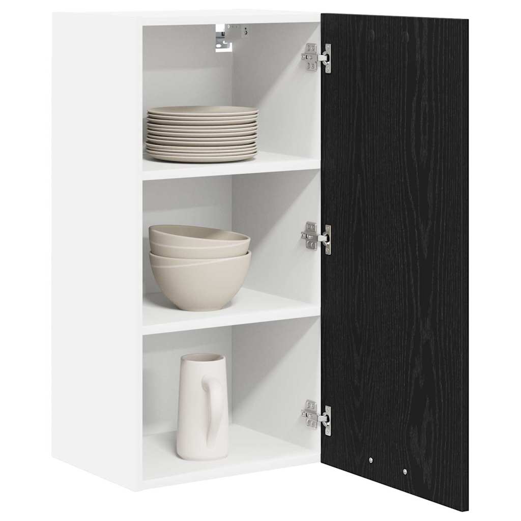 Hängeschrank Schwarze Eiche und Weiß 40 x 31 x 80 cm
