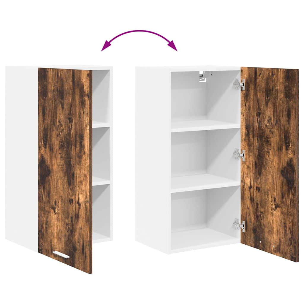 Hängeschrank Geräucherte Eiche und Weiß 40 x 31 x 80 cm