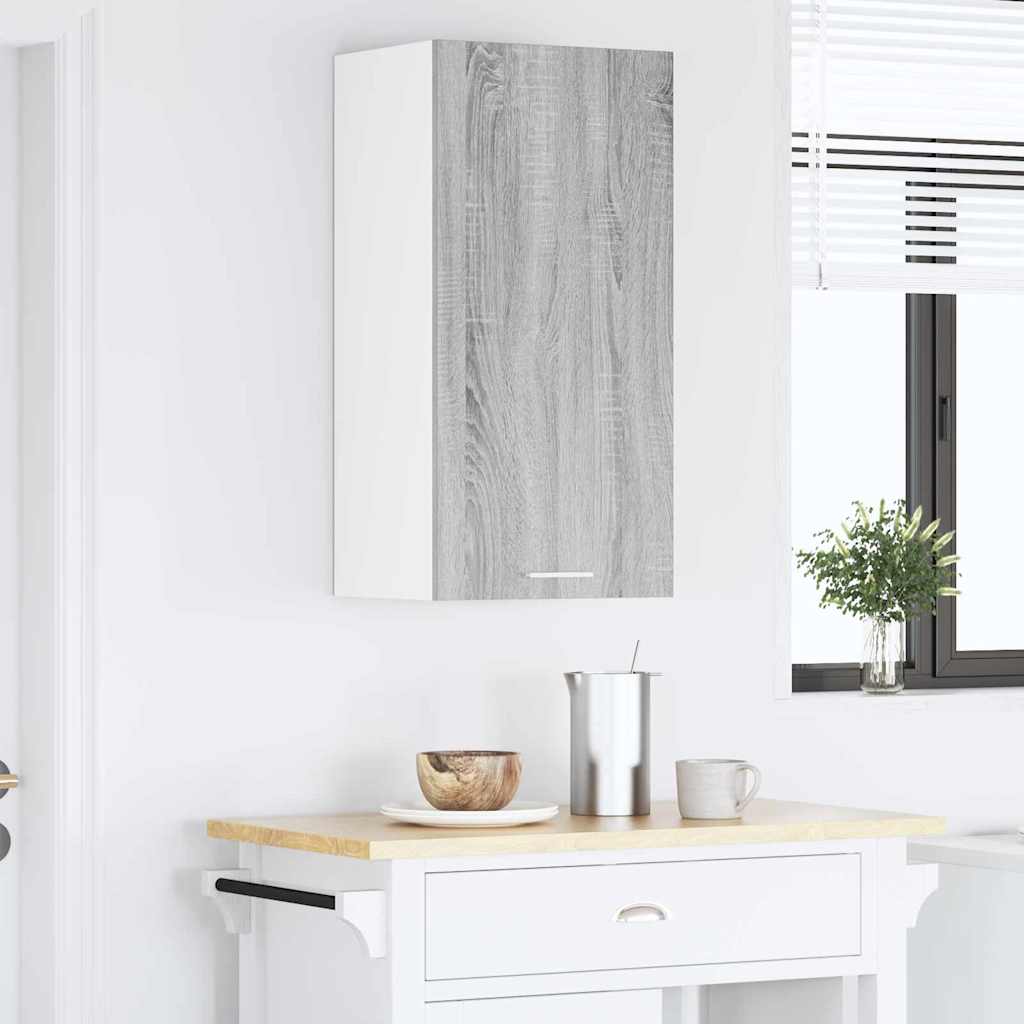 Hängeschrank Grau Sonoma und Weiß 40 x 31 x 80 cm Holzwerkstoff
