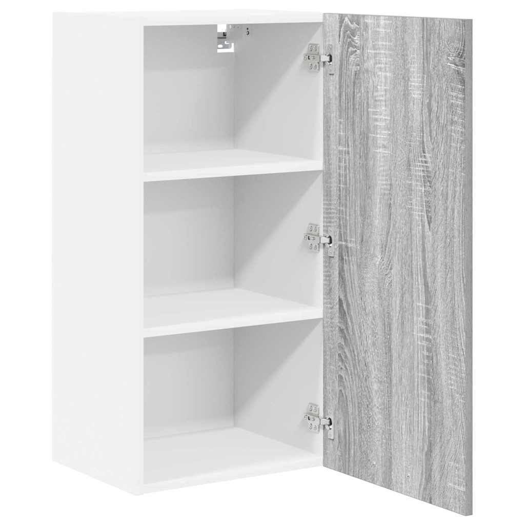 Hängeschrank Grau Sonoma und Weiß 40 x 31 x 80 cm Holzwerkstoff
