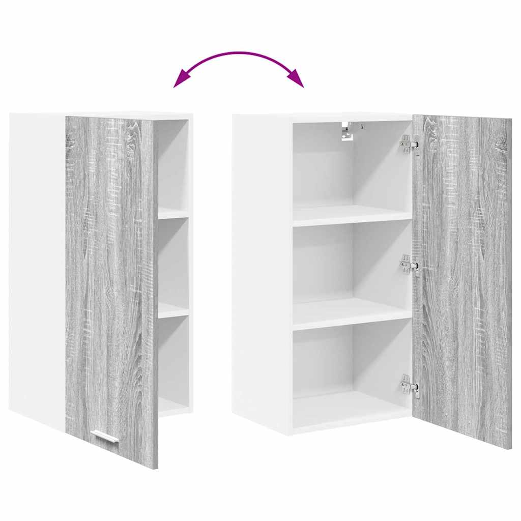 Hängeschrank Grau Sonoma und Weiß 40 x 31 x 80 cm Holzwerkstoff