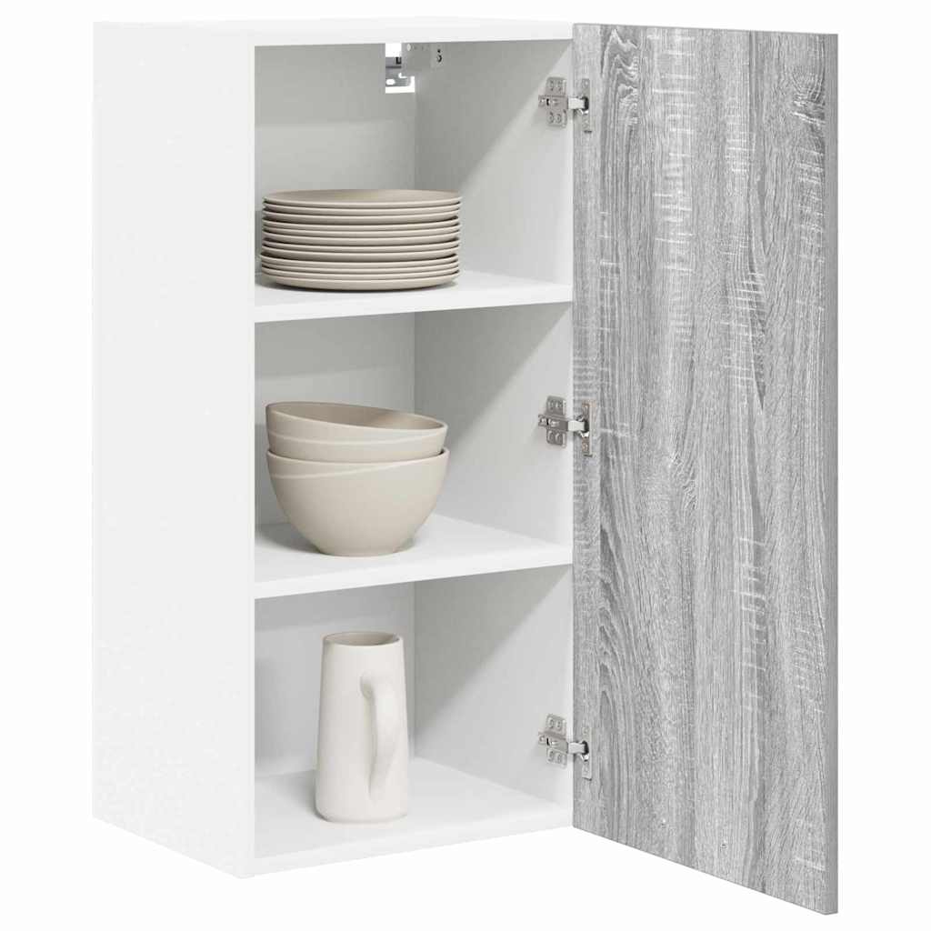 Hängeschrank Grau Sonoma und Weiß 40 x 31 x 80 cm Holzwerkstoff