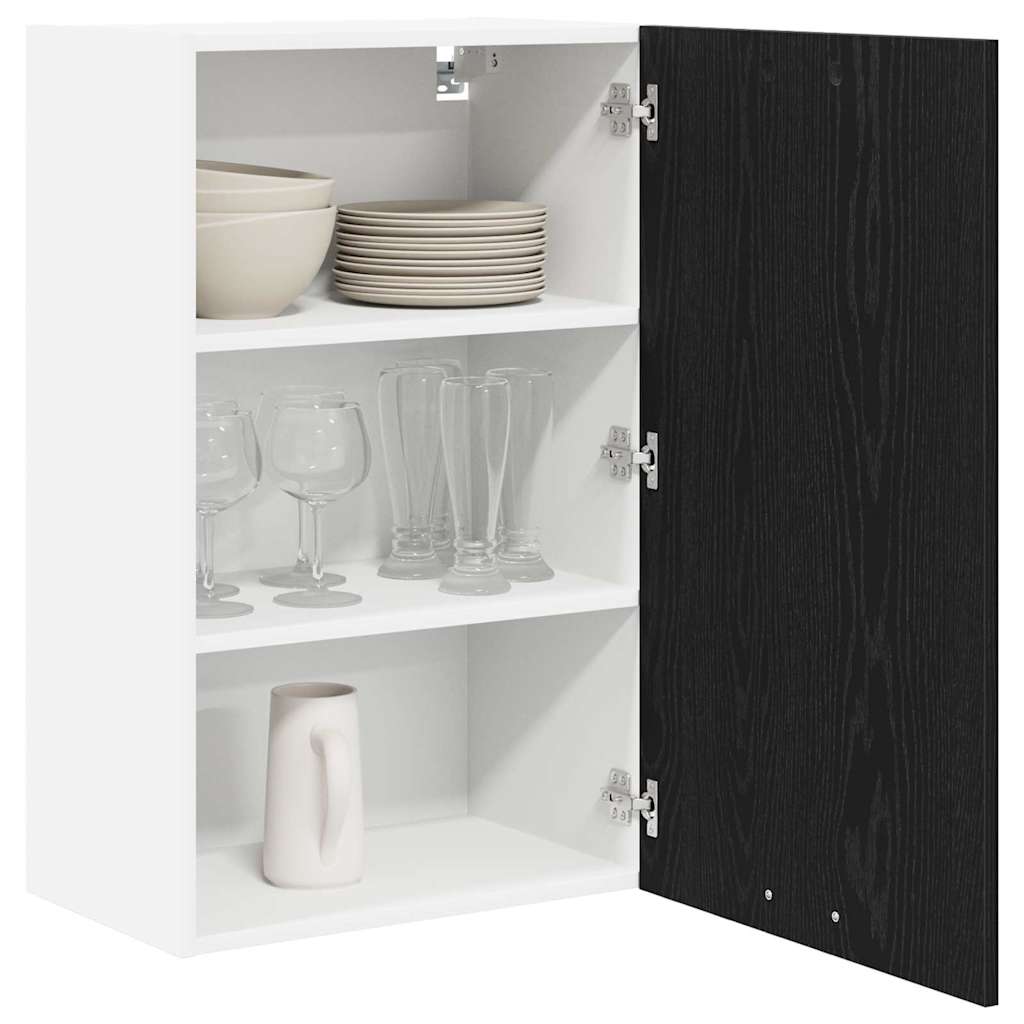Hängeschrank Schwarze Eiche und Weiß 50 x 31 x 80 cm