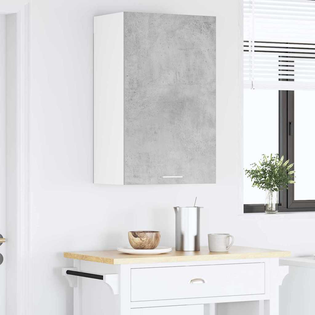 Hängeschrank mit Regal Riga Betongrau und Weiß 50 x 31 x 80 cm