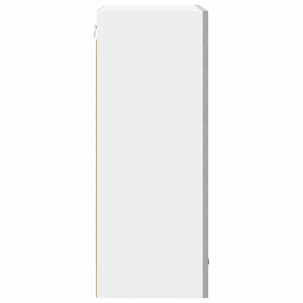 Hängeschrank mit Regal Riga Betongrau und Weiß 50 x 31 x 80 cm