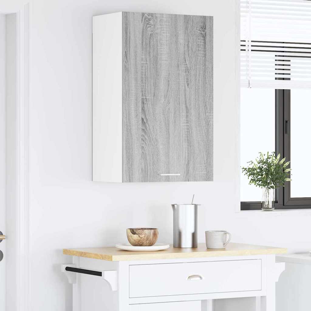 Hängeschrank Grau Sonoma und Weiß 50 x 31 x 80 cm Holzwerkstoff