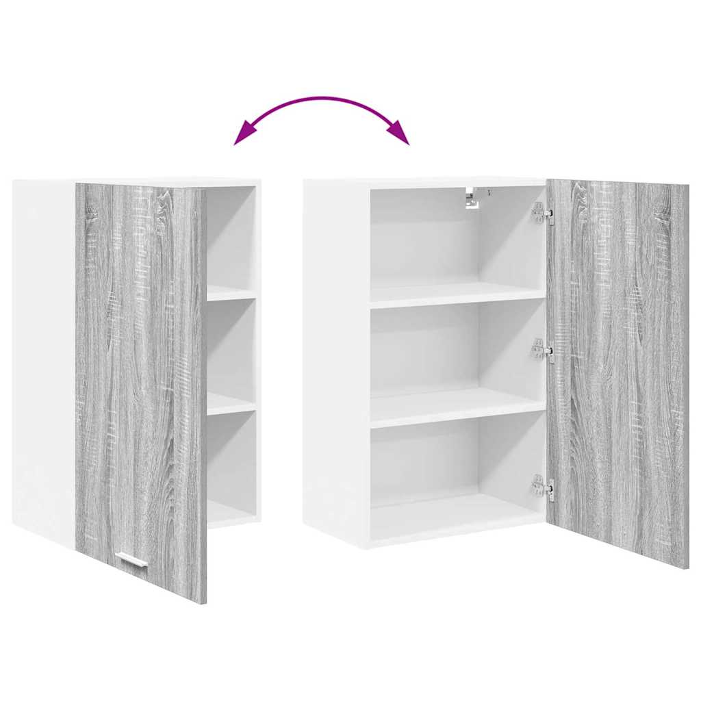 Hängeschrank Grau Sonoma und Weiß 50 x 31 x 80 cm Holzwerkstoff