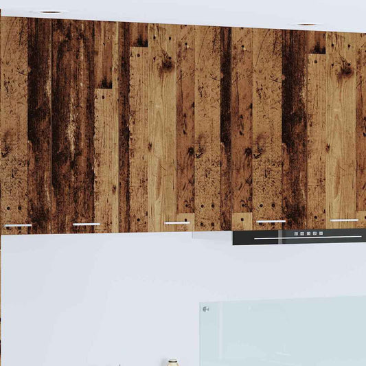 Hängeschrank mit Regal Riga Altes Holz und Weiß 50 x 31 x 80 cm