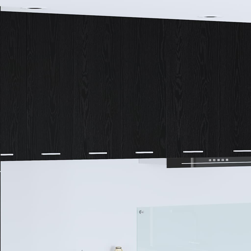Hängeschrank Schwarz Eichen-Optik 60 x 31 x 80 cm Holzwerkstoff