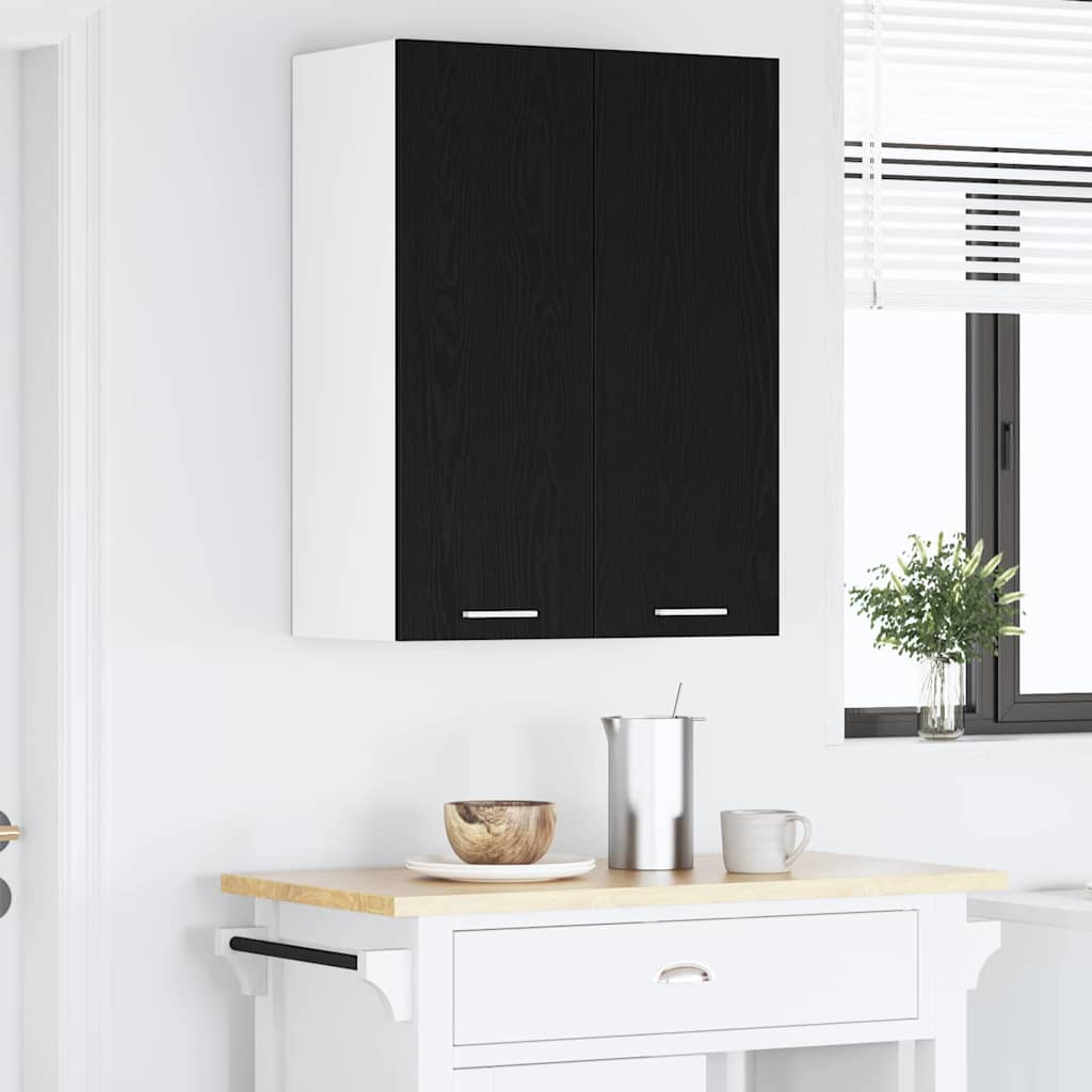 Hängeschrank Schwarz Eichen-Optik 60 x 31 x 80 cm Holzwerkstoff