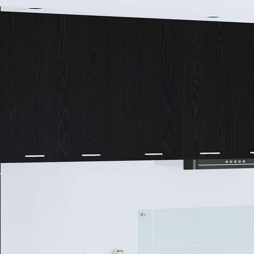 Hängeschrank Schwarz Eichen-Optik 80 x 31 x 80 cm Holzwerkstoff