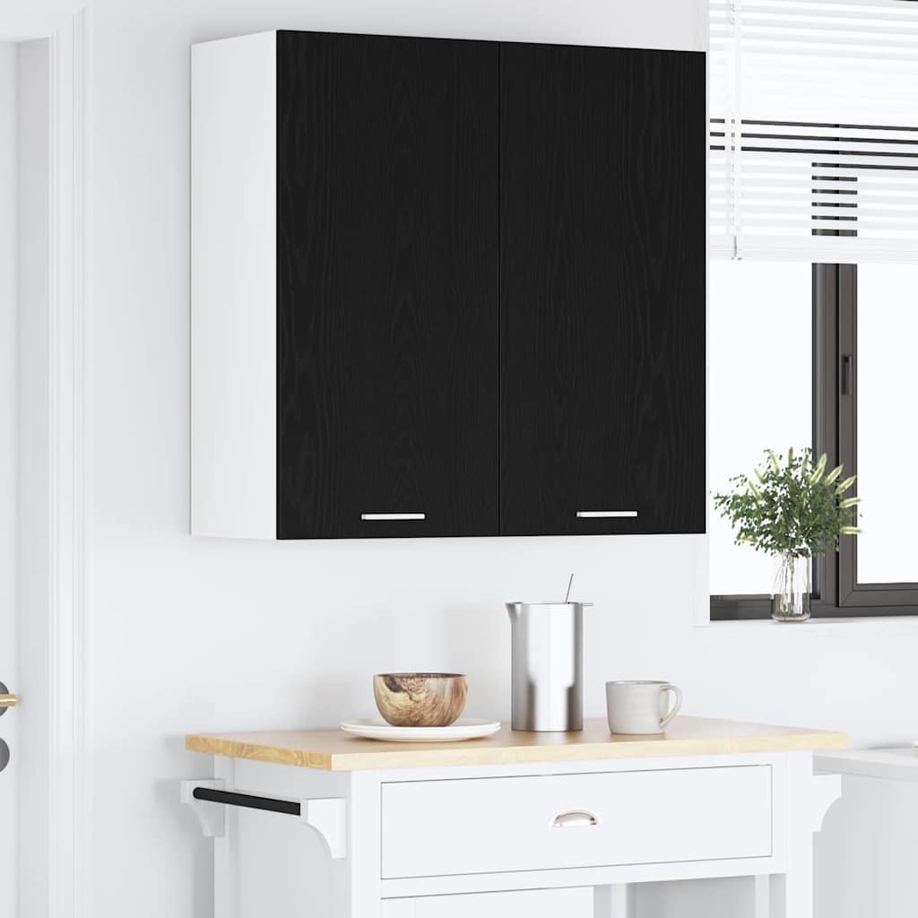 Hängeschrank Schwarz Eichen-Optik 80 x 31 x 80 cm Holzwerkstoff