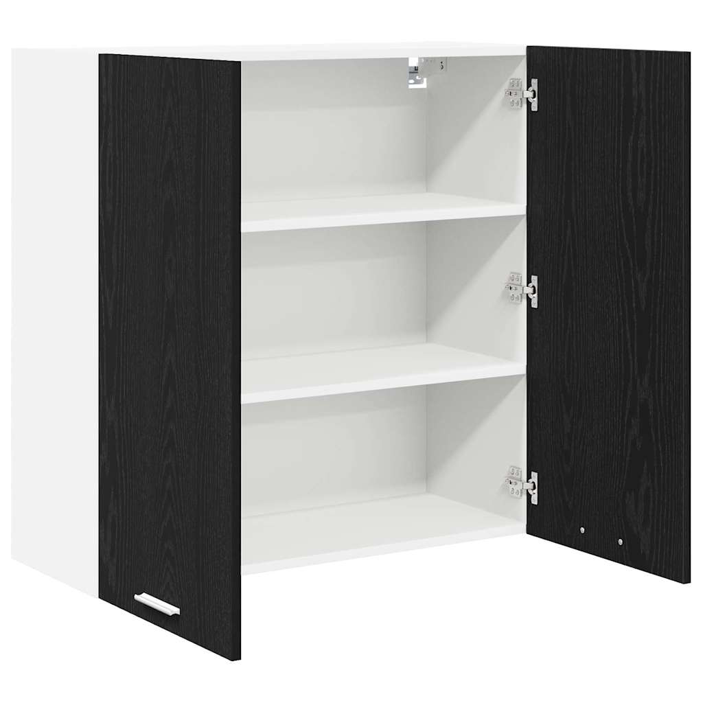 Hängeschrank Schwarz Eichen-Optik 80 x 31 x 80 cm Holzwerkstoff