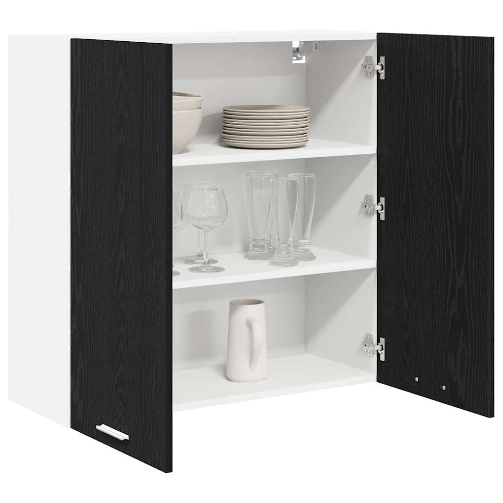 Hängeschrank Schwarz Eichen-Optik 80 x 31 x 80 cm Holzwerkstoff