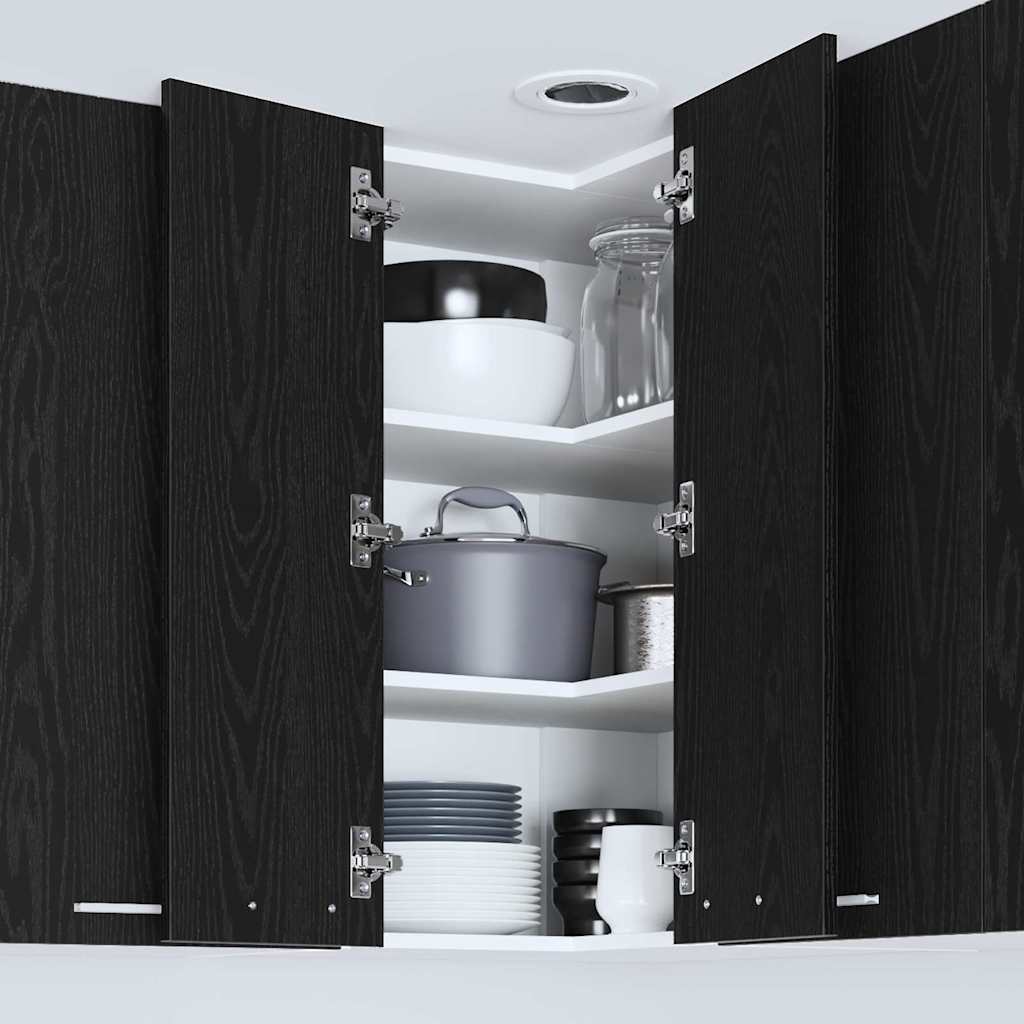 Hängeschrank Schwarze Eiche und Weiß 57 x 57 x 80 cm