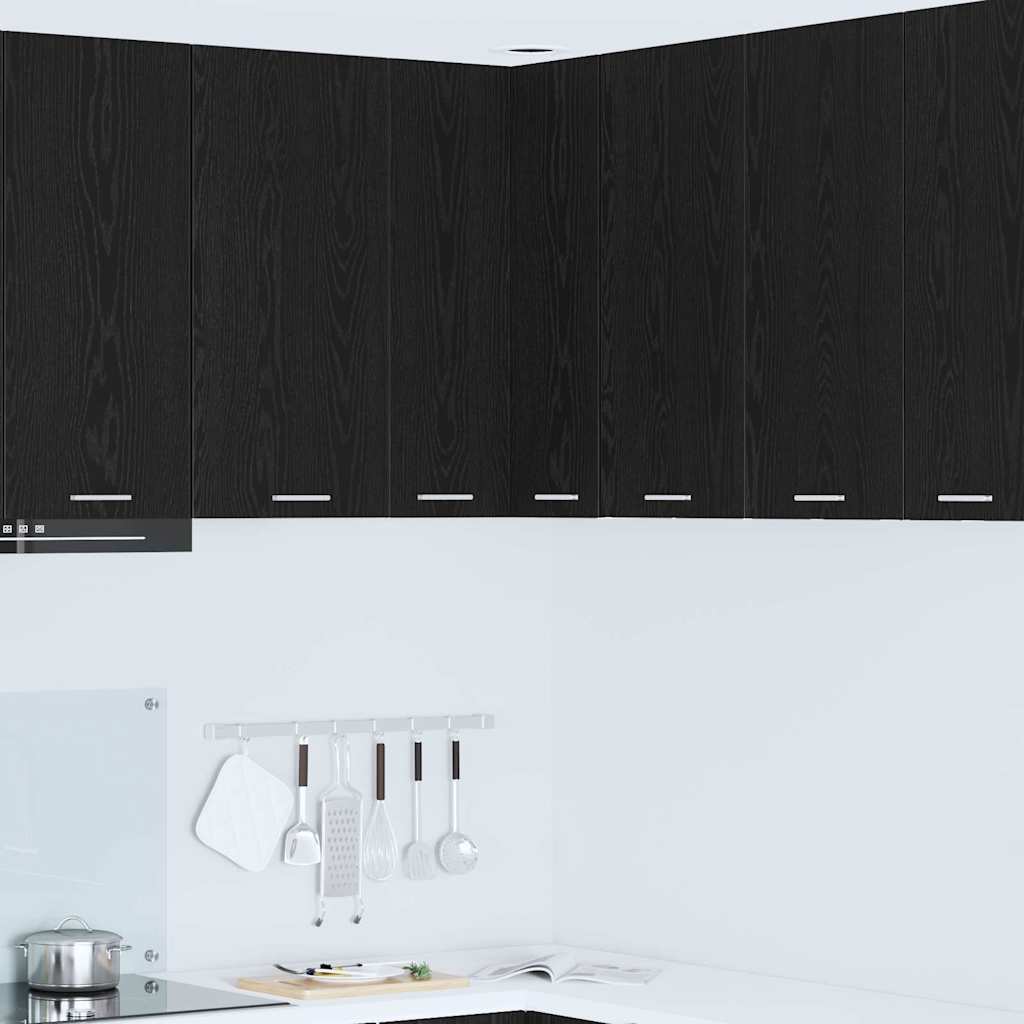 Hängeschrank Schwarze Eiche und Weiß 57 x 57 x 80 cm