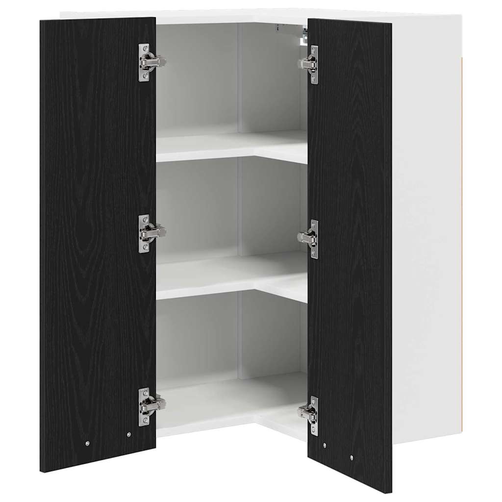 Hängeschrank Schwarze Eiche und Weiß 57 x 57 x 80 cm