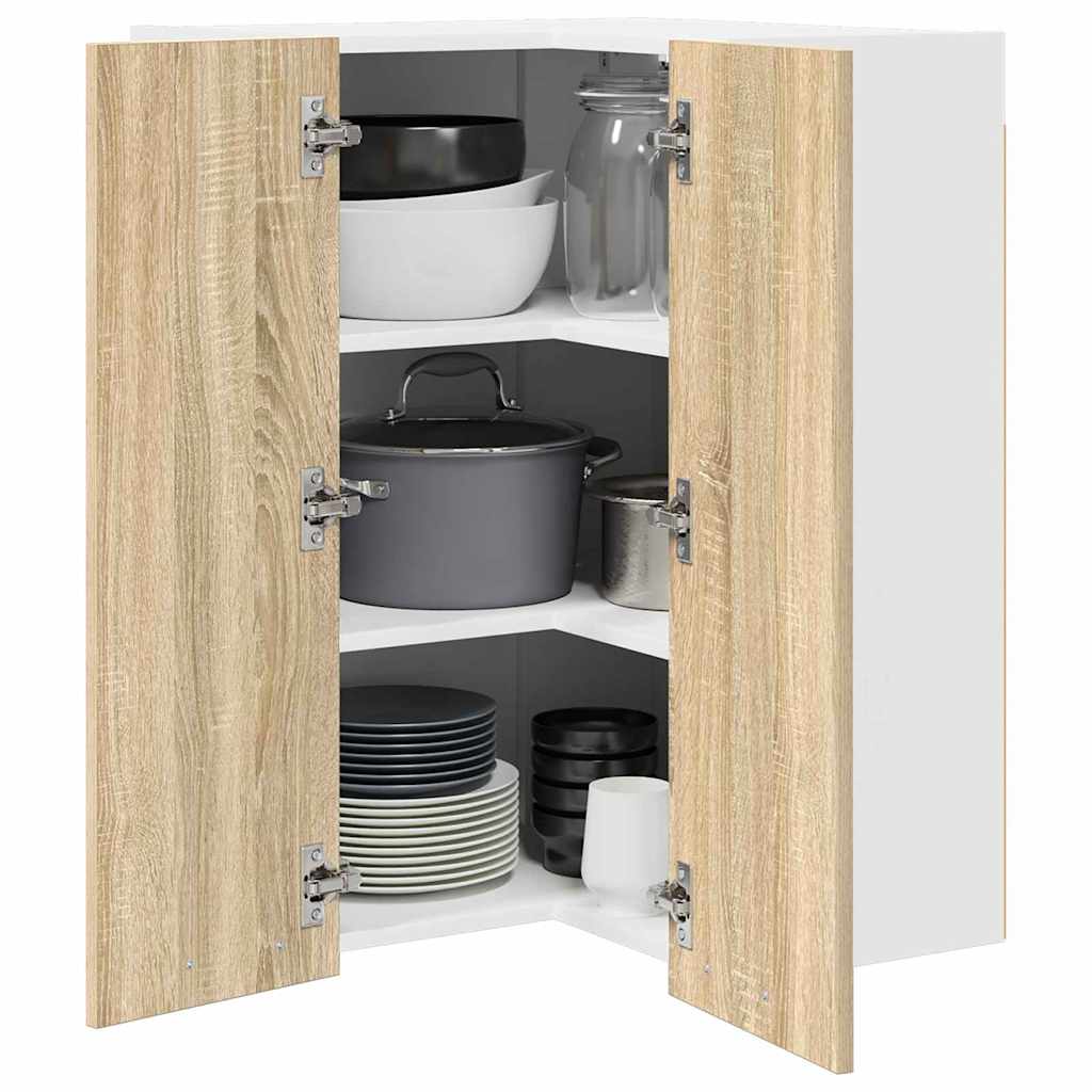 Hängeschrank Sonoma-Eiche und Weiß 57 x 57 x 80 cm