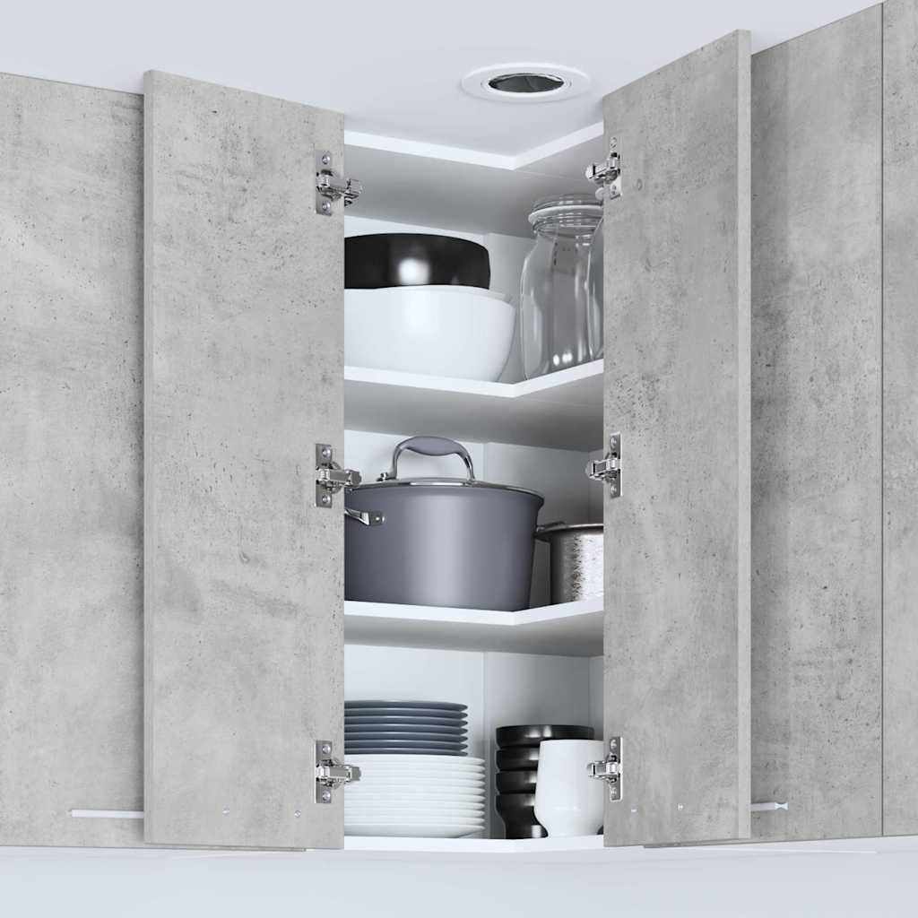 Hängeschrank mit Regal Riga Betongrau und Weiß 57 x 57 x 80 cm