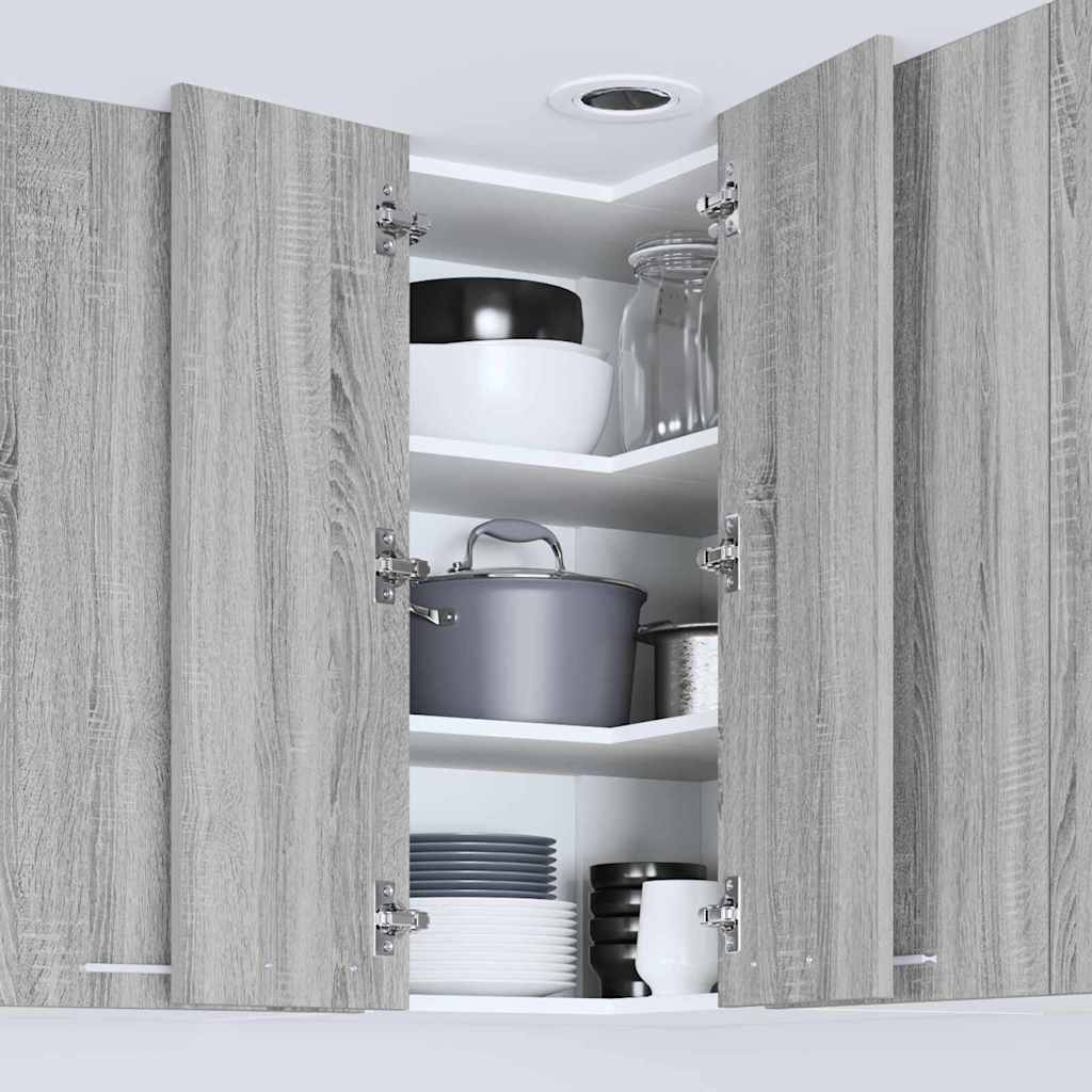 Hängeschrank Grau Sonoma und Weiß 57 x 57 x 80 cm Holzwerkstoff