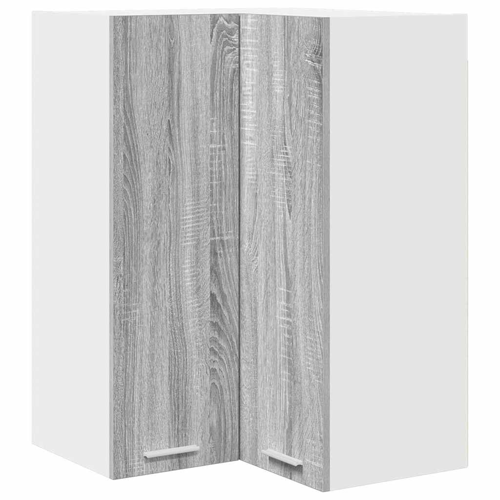 Hängeschrank Grau Sonoma und Weiß 57 x 57 x 80 cm Holzwerkstoff