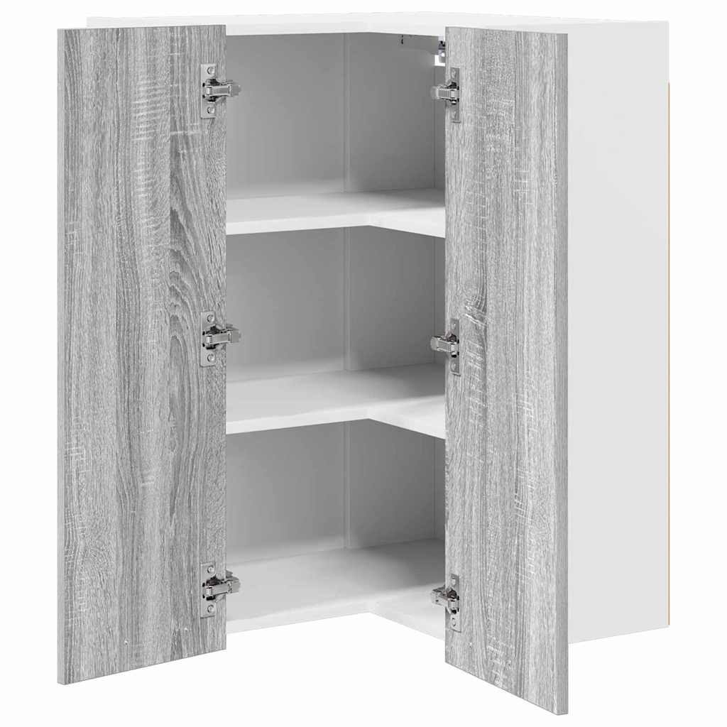 Hängeschrank Grau Sonoma und Weiß 57 x 57 x 80 cm Holzwerkstoff