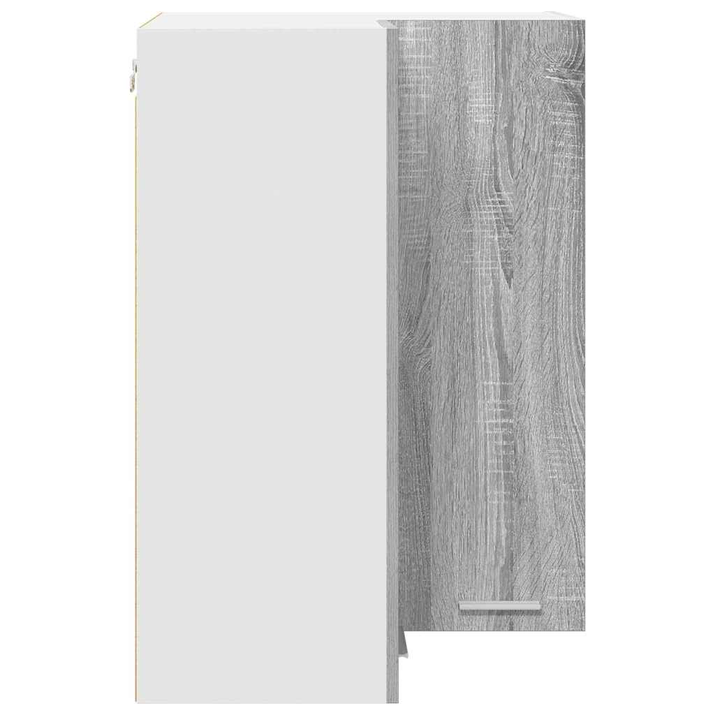 Hängeschrank Grau Sonoma und Weiß 57 x 57 x 80 cm Holzwerkstoff