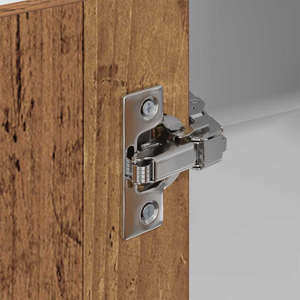 Hängeschrank mit Regal Riga Altes Holz und Weiß 57 x 57 x 80 cm