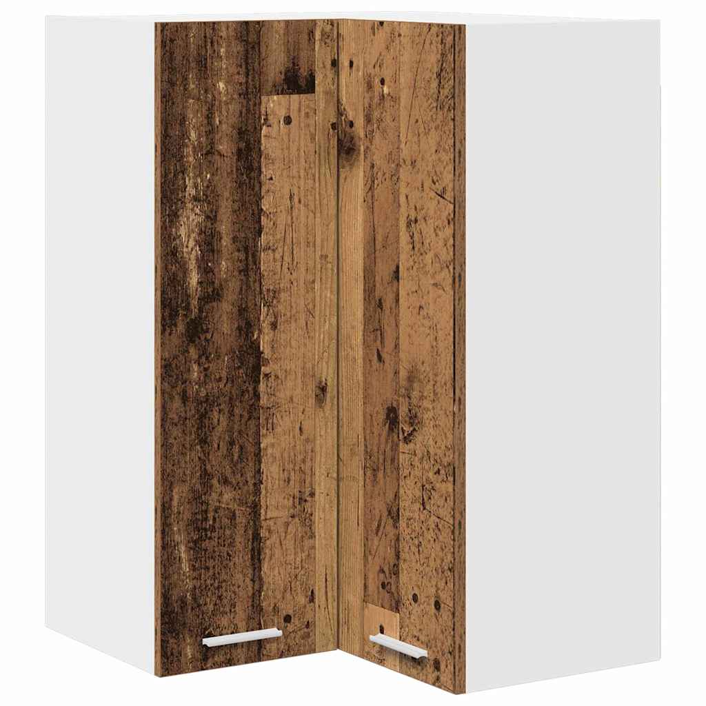 Hängeschrank mit Regal Riga Altes Holz und Weiß 57 x 57 x 80 cm