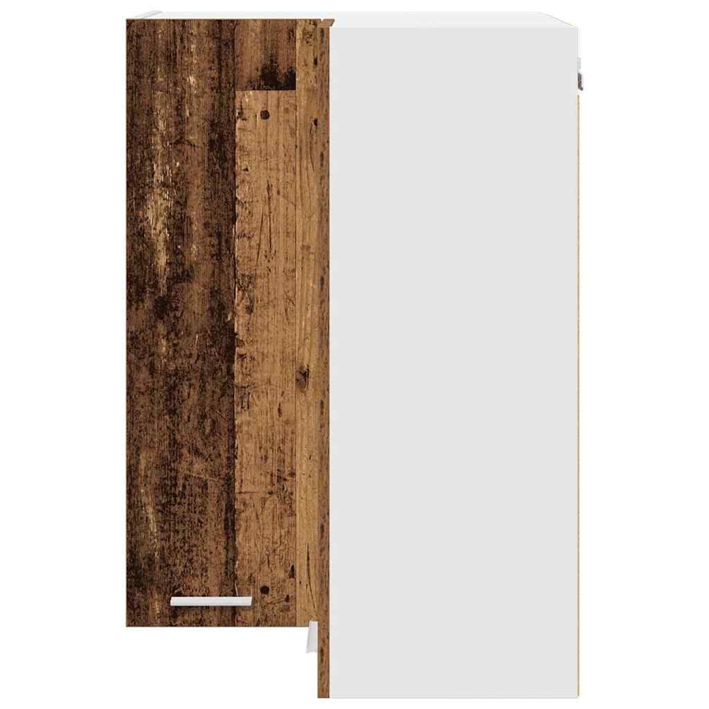 Hängeschrank mit Regal Riga Altes Holz und Weiß 57 x 57 x 80 cm