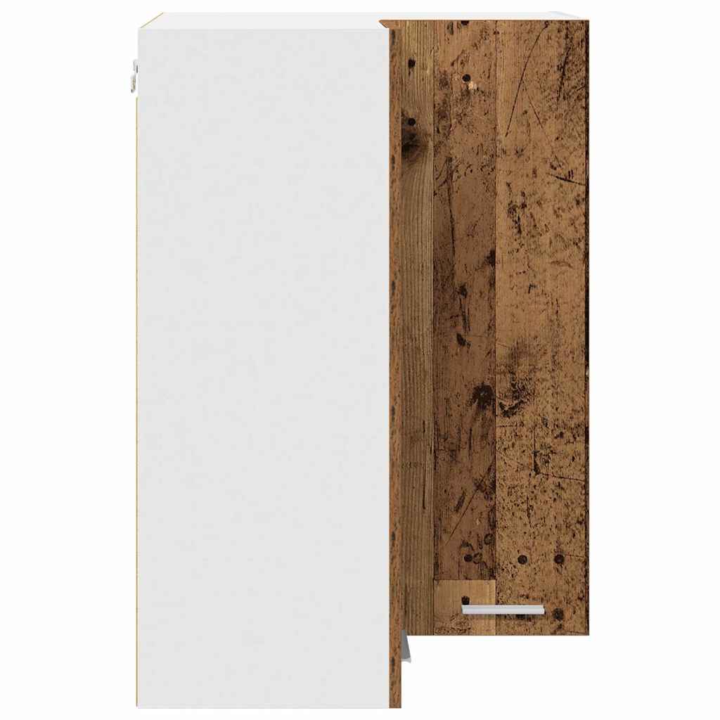 Hängeschrank mit Regal Riga Altes Holz und Weiß 57 x 57 x 80 cm