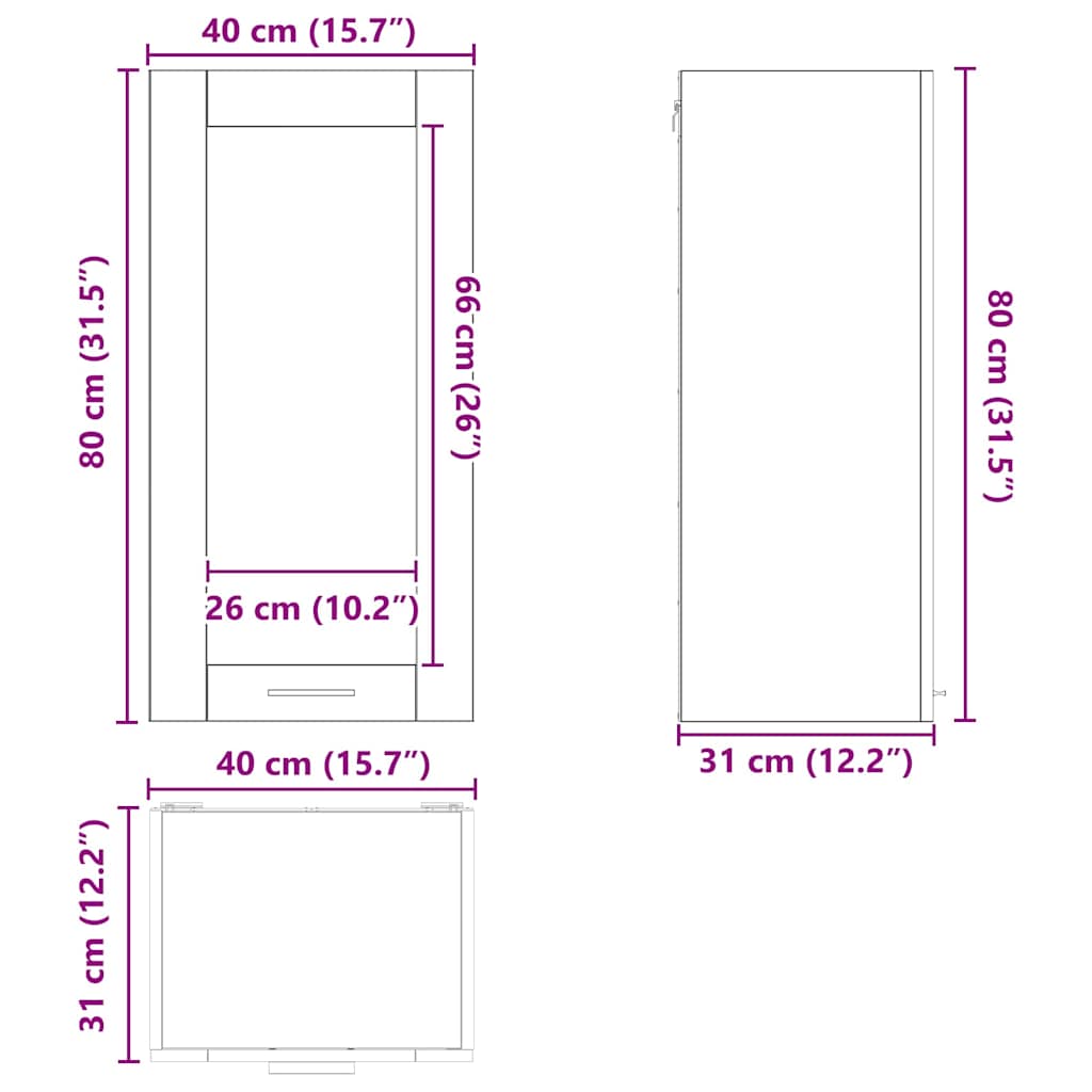 Hängeschrank 2 stk. Weiß Holzwerkstoff